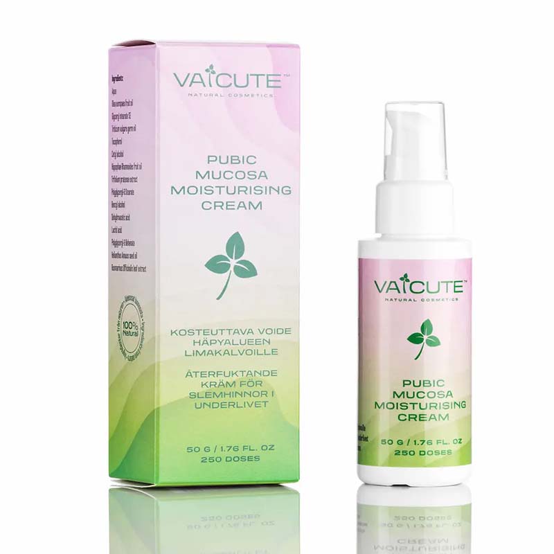 Apilaa sisältävä kosteuttava voide limakalvoille 50 g, tuotepurkki ja ulkopakkaus valkoisella taustalla - suomalainen luonnonkosmetiikka