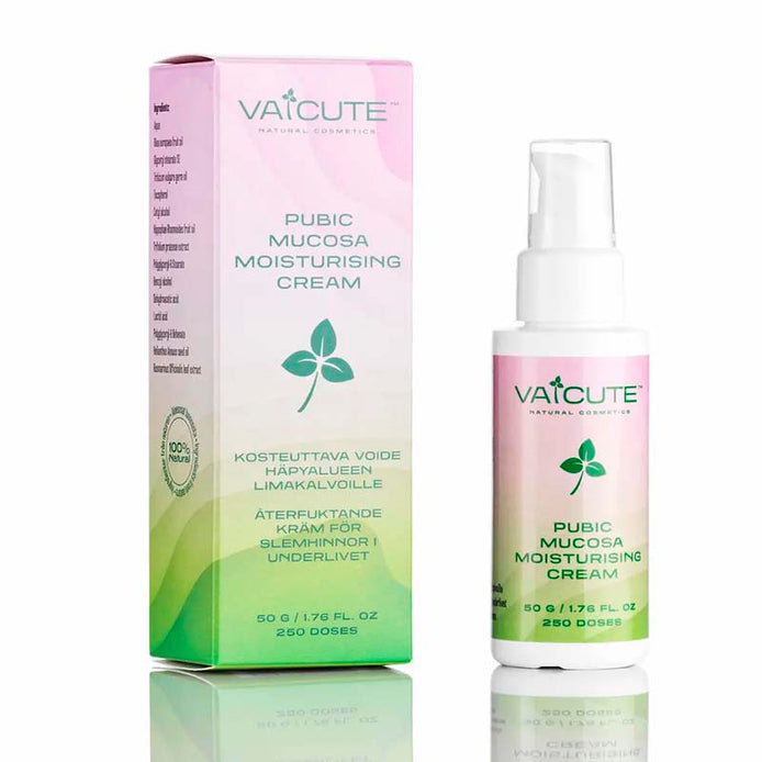 Apilaa sisältävä kosteuttava voide limakalvoille 50 g, tuotepurkki ja ulkopakkaus valkoisella taustalla - suomalainen luonnonkosmetiikka